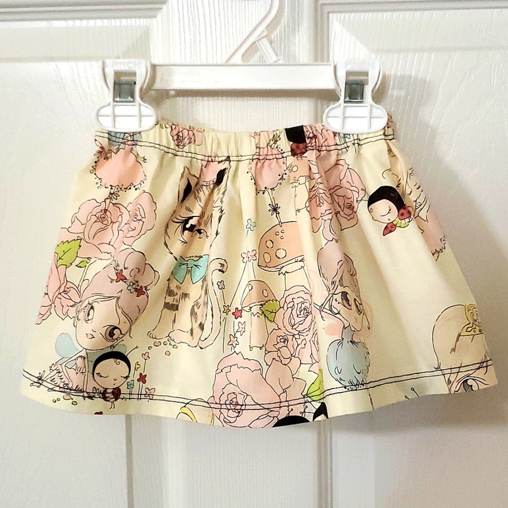 Toddler Girls Homemade Elastic Waist Skirt Rare Alexander Henry Fabric